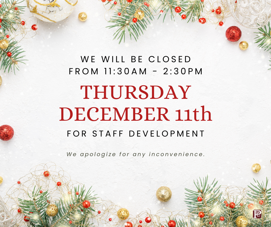 Thursday, 12/11, Closed 11:30am - 2:30pm 