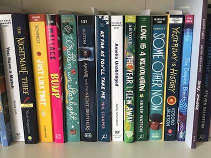 Books on a shelf