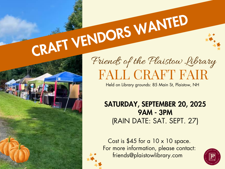 Craft Vendors Wanted for Frineds of the Library Fall Craft Fair!