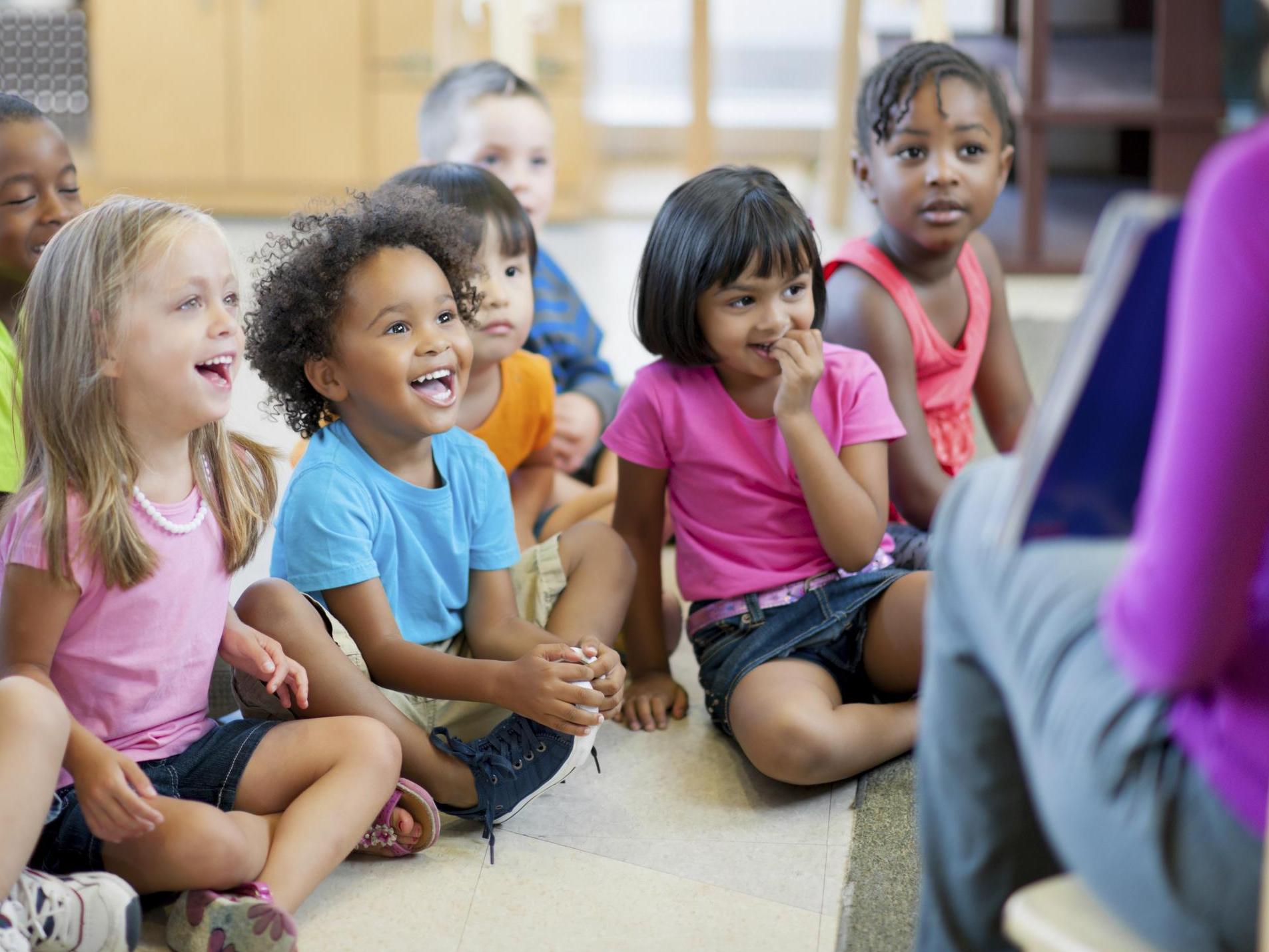 Children listening to a book